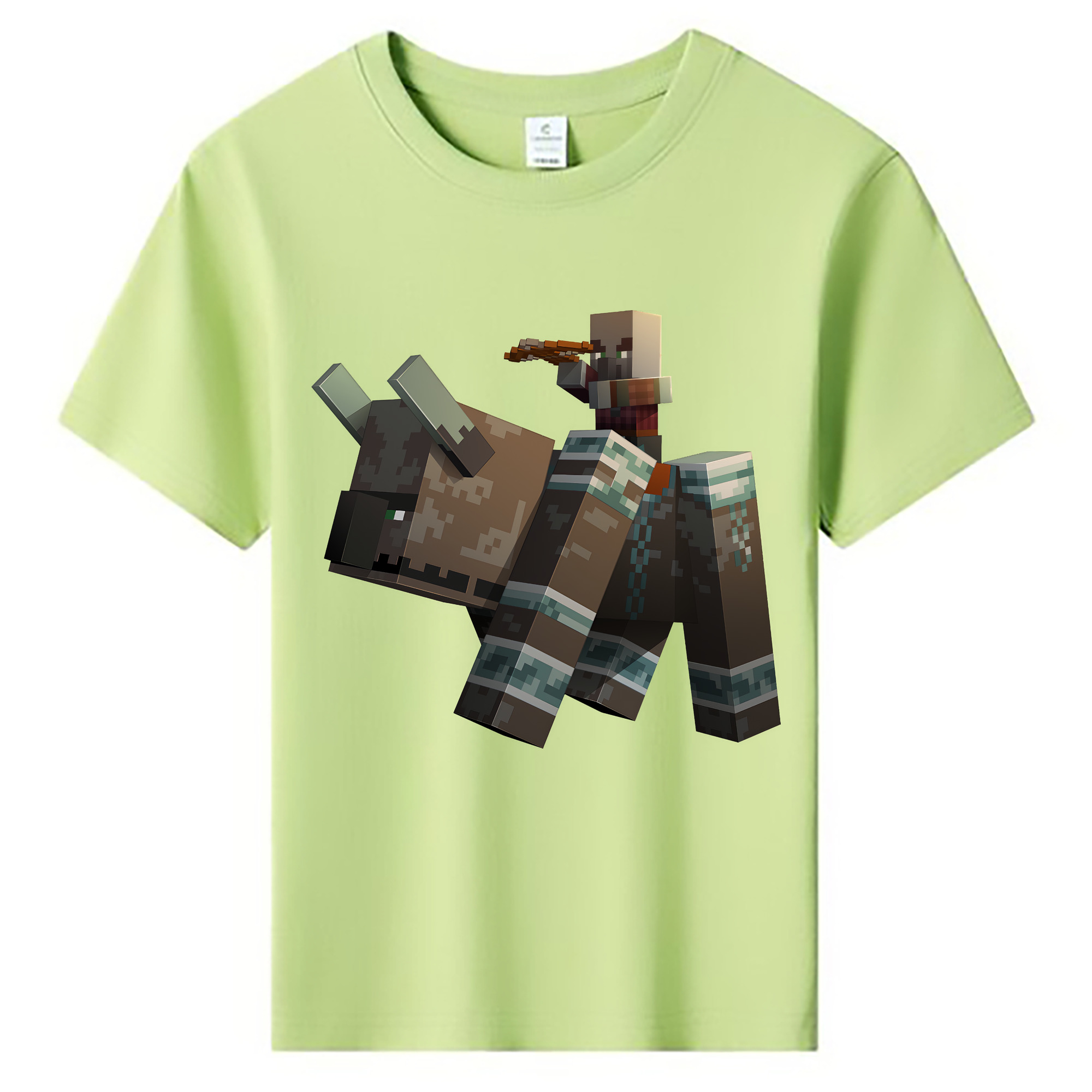 （画像用） マインクラフト ブロックの世界 Minecraft MC Block world 綿100％キッズTシャツ（フロントプリント）